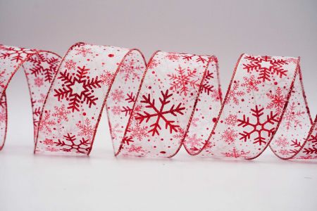 Glitter Snowflakes Wired Ribbon_KF7055GR-1R_red